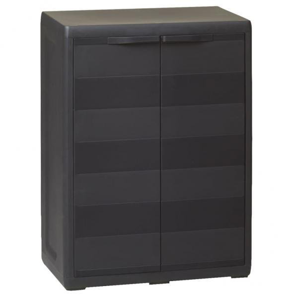 ARDEBO.de - Gartenschrank mit 1 Regal Schwarz