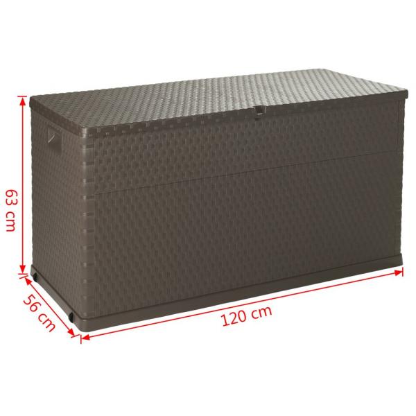 Garten-Aufbewahrungsbox Braun 120x56x63 cm PP Rattan