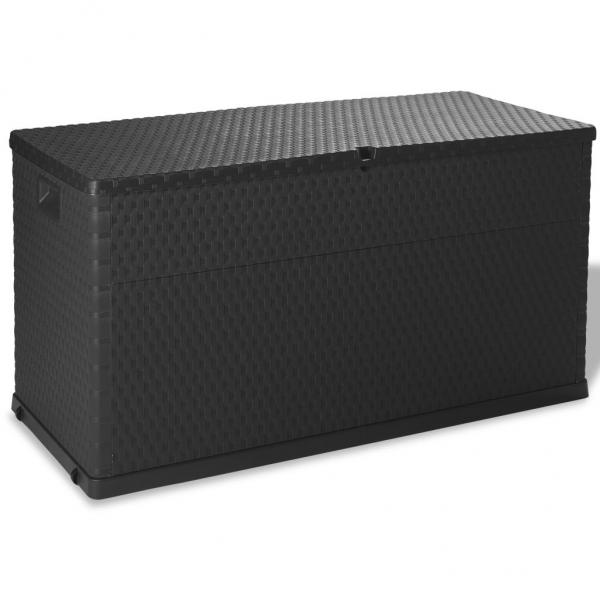 ARDEBO.de - Garten-Aufbewahrungsbox Anthrazit 120x56x63 cm PP Rattan