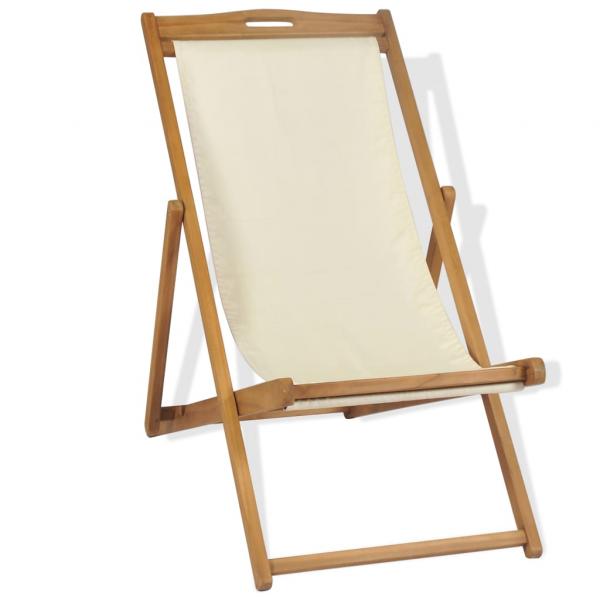 Liegestuhl Teak 56x105x96 cm Creme