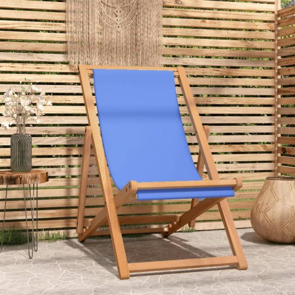 ARDEBO.de - Liegestuhl Teak 56x105x96 cm Blau