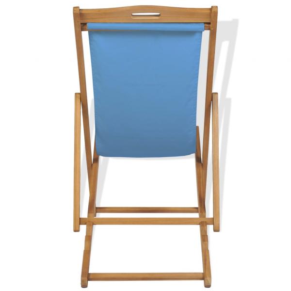 Liegestuhl Teak 56x105x96 cm Blau