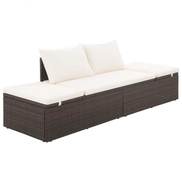 ARDEBO.de - Gartenbett Braun 195×60 cm Poly Rattan