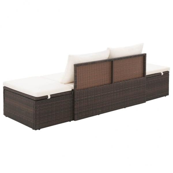 Gartenbett Braun 195×60 cm Poly Rattan