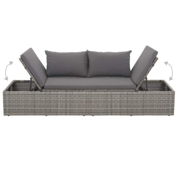 Gartenbett Grau 195×60 cm Poly Rattan