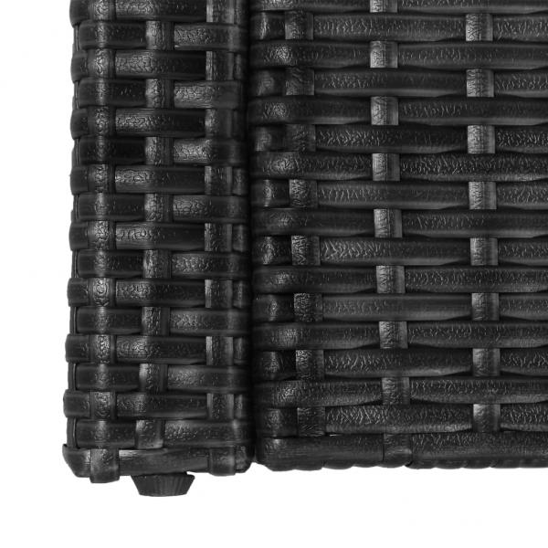 5-tlg. Garten-Lounge-Set mit Auflagen Poly Rattan Schwarz