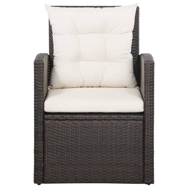 5-tlg. Garten-Lounge-Set mit Auflagen Poly Rattan Braun