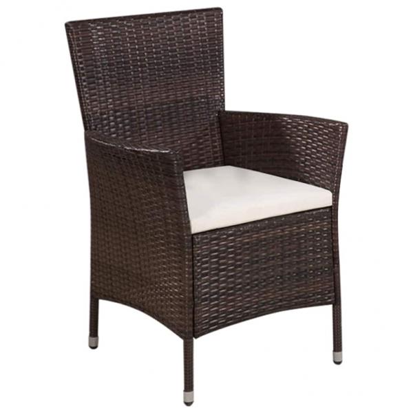 3-tlg. Bistro-Set Poly Rattan Braun