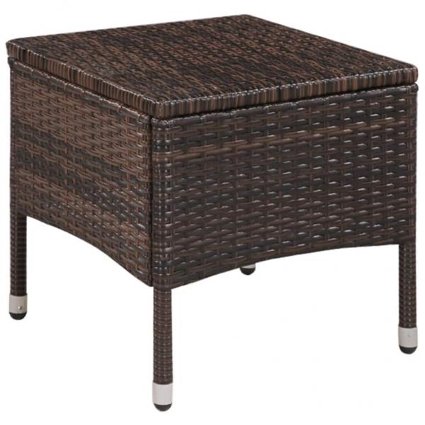 3-tlg. Bistro-Set Poly Rattan Braun