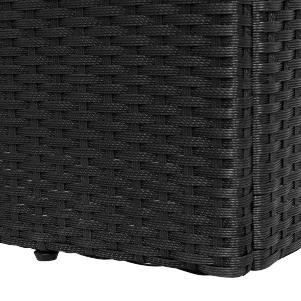 Sonnenliege mit Polsterauflage Poly Rattan Schwarz