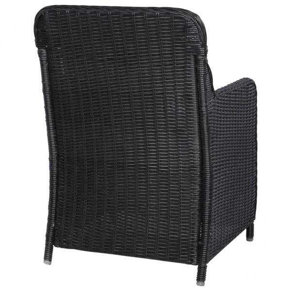 Gartenstühle mit Polster 2 Stk. Poly Rattan Schwarz  