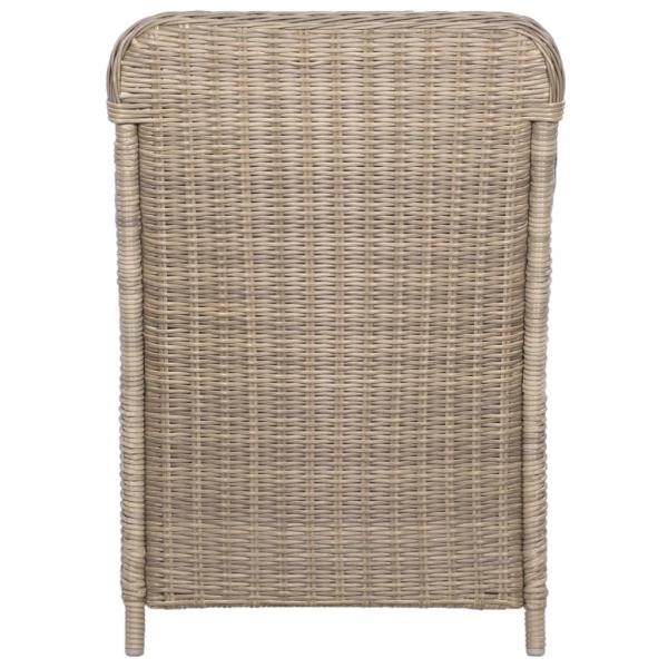 Gartenstühle mit Polstern 2 Stk. Poly Rattan Braun  