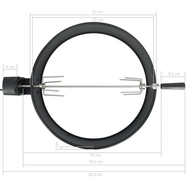 BBQ Rotisserie Ring Set 57 cm Schwarz