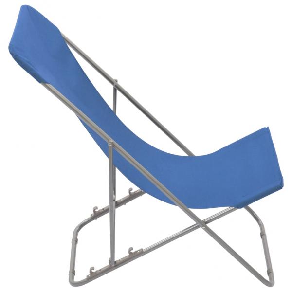 Klappbare Strandstühle 2 Stk. Stahl und Oxford-Gewebe Blau 