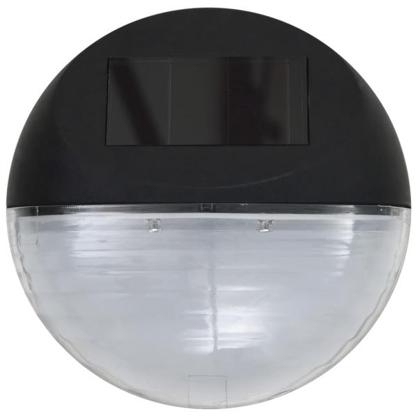 Outdoor Solar-Wandleuchten LED 12 Stk. Rund Schwarz