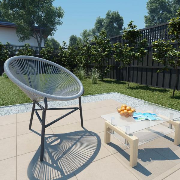 ARDEBO.de - Garten-Mondstuhl Poly-Rattan Grau