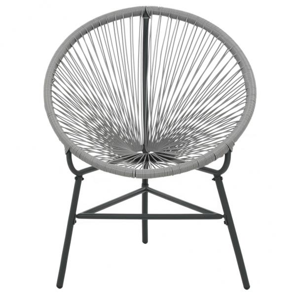 Garten-Mondstuhl Poly-Rattan Grau