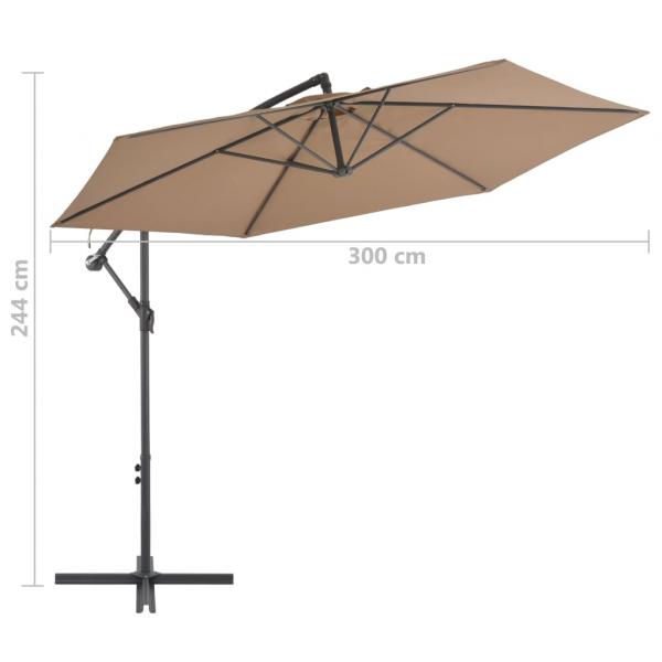 Ampelschirm mit Alu-Mast 300 cm Taupe