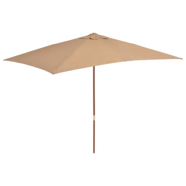 ARDEBO.de - Sonnenschirm mit Holz-Mast 200×300 cm Taupe