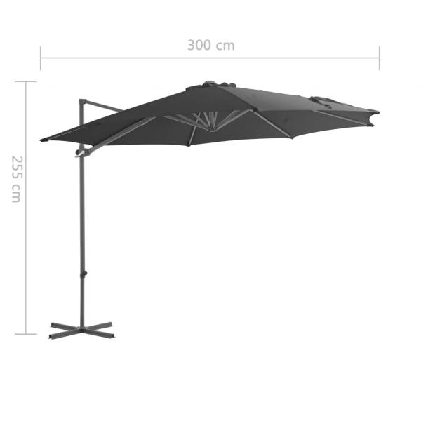 Ampelschirm mit Stahlmast Anthrazit 300 cm 