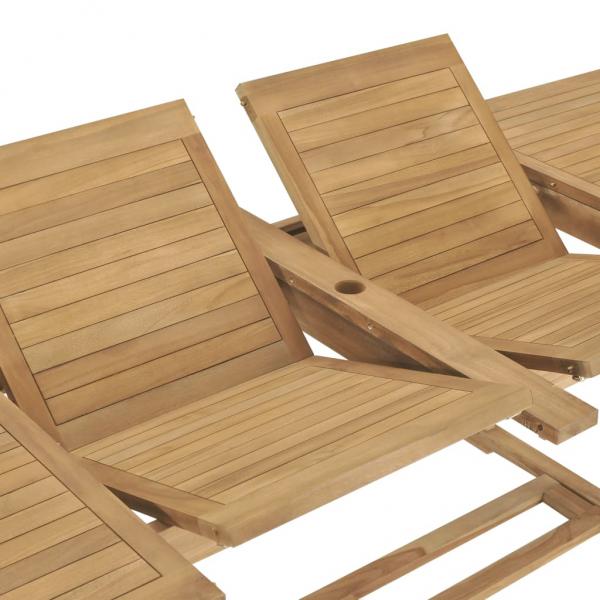 Garten-Ausziehtisch 180-280x100x75 cm Massivholz Teak