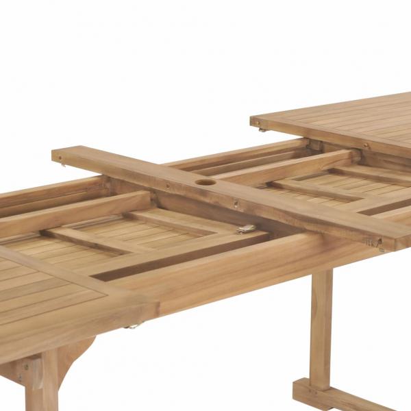 Garten-Ausziehtisch 180-280x100x75 cm Massivholz Teak