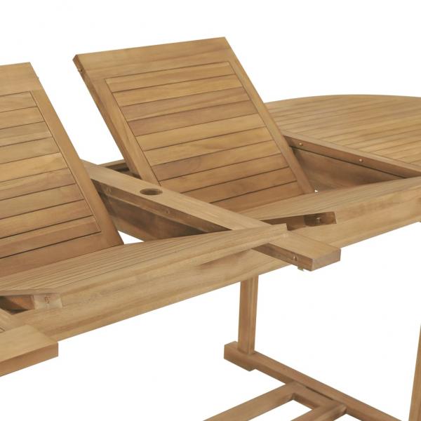 Ausziehbarer Gartentisch 180-280x100x75 cm Massivholz Teak