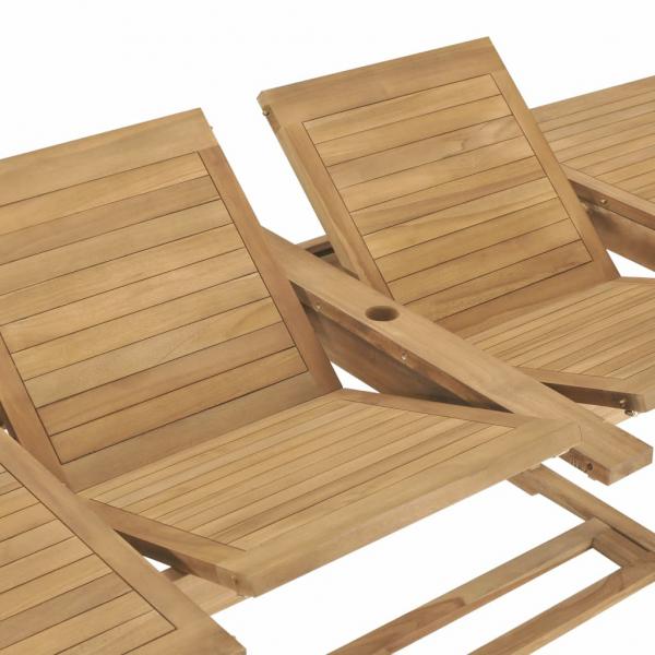 9-tlg. Garten-Essgruppe 180-280 x 100 x 75 cm Teak Massivholz