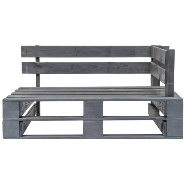 Outdoor-Eckbank Paletten Holz Grau