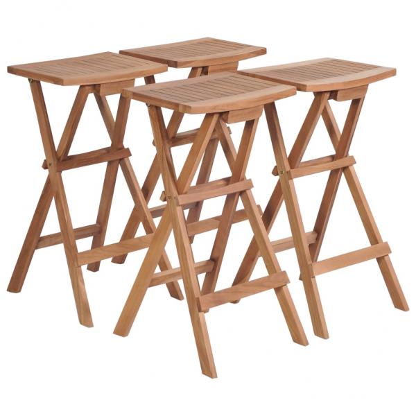 ARDEBO.de - Klappbare Barhocker 4 Stk. Massivholz Teak