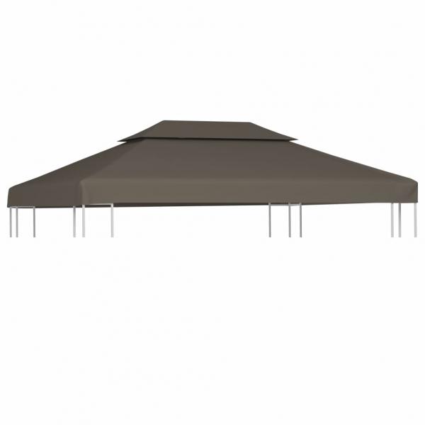 ARDEBO.de - Pavillon-Dachplane mit Kaminabzug 310 g/m² 4x3 m Taupe 