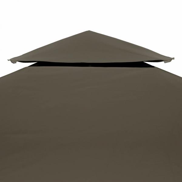 Pavillon-Dachplane mit Kaminabzug 310 g/m² 4x3 m Taupe 