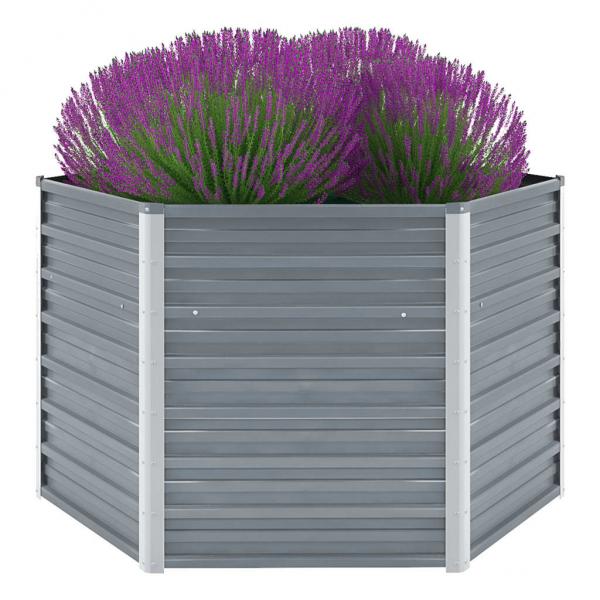 ARDEBO.de - Garten-Hochbeet Verzinkter Stahl 129x129x77 cm Grau