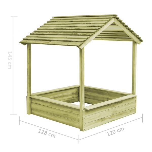 Spielhaus für den Garten mit Sandkasten 128x120x145 Kiefernholz