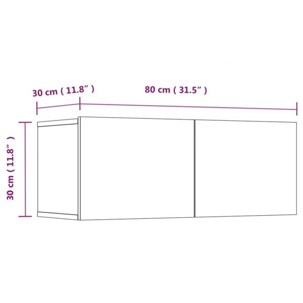 4-tlg. TV-Schrank-Set Betongrau Holzwerkstoff