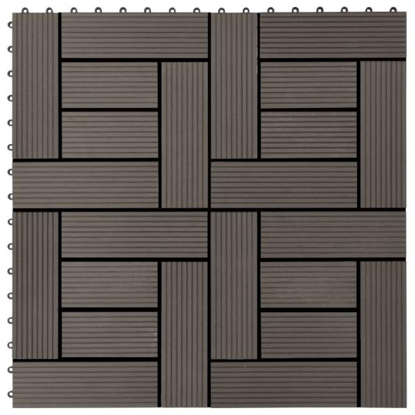 ARDEBO.de - Terrassenfliesen 11 Stück WPC 30 x 30 cm 1 qm Dunkelbraun