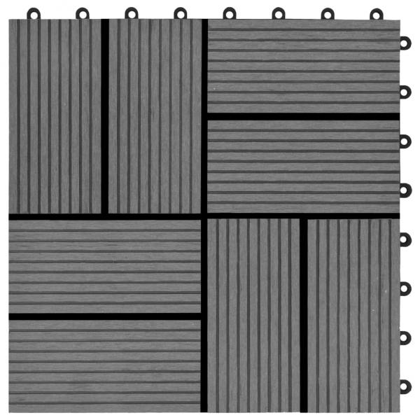 Terrassenfliesen 11 Stück WPC 30 x 30 cm 1 qm Grau