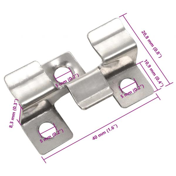 100 Stk. Deckclips mit 200 Schrauben Edelstahl 