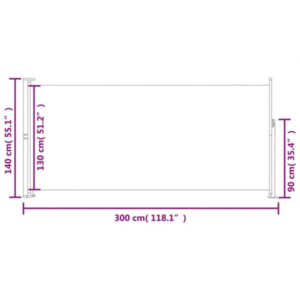 Ausziehbare Seitenmarkise 140x300 cm Rot