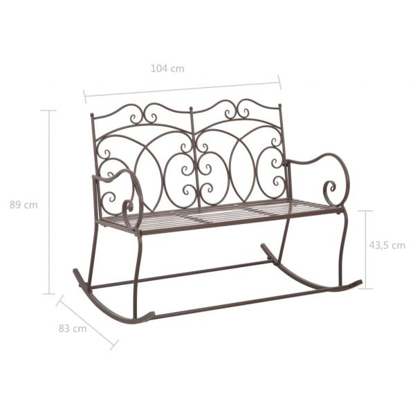 Gartenbank 104 cm Eisen Antik Braun