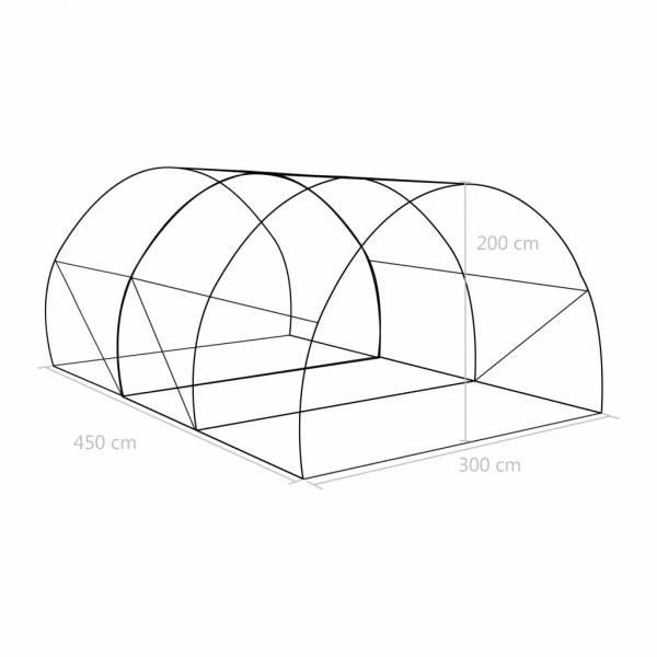 Gewächshaus 13,5m² 450x300x200 cm