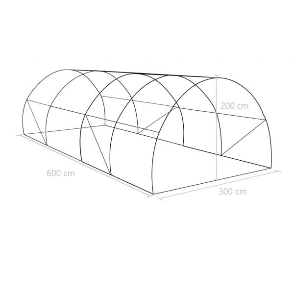 Gewächshaus 18m² 600x300x200 cm