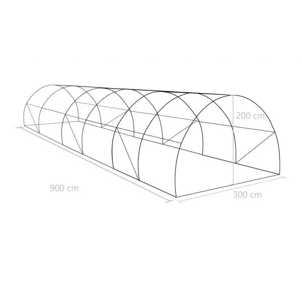 Gewächshaus 27m² 900x300x200 cm