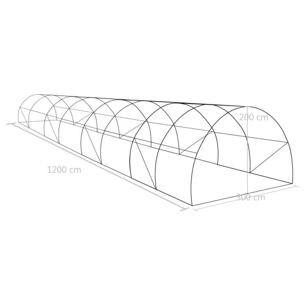 Gewächshaus 36m² 1200x300x200 cm