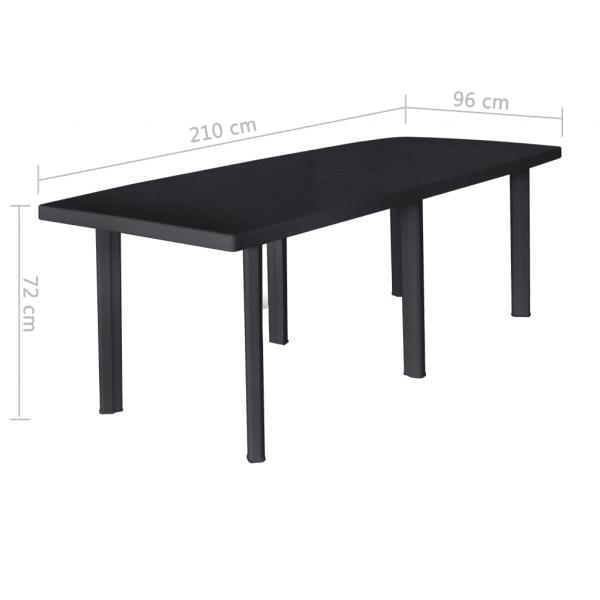 Gartentisch Anthrazit 216x90x72 cm Kunststoff