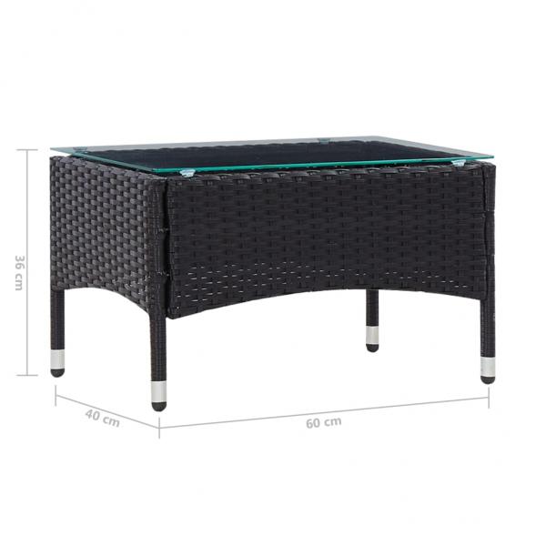 4-tlg. Garten-Lounge-Set mit Auflagen Poly Rattan Schwarz