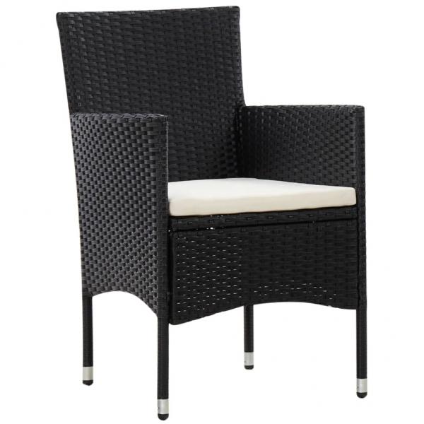 4-tlg. Garten-Lounge-Set mit Auflagen Poly Rattan Schwarz