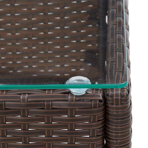 Couchtisch Braun 60x40x36 cm Poly Rattan