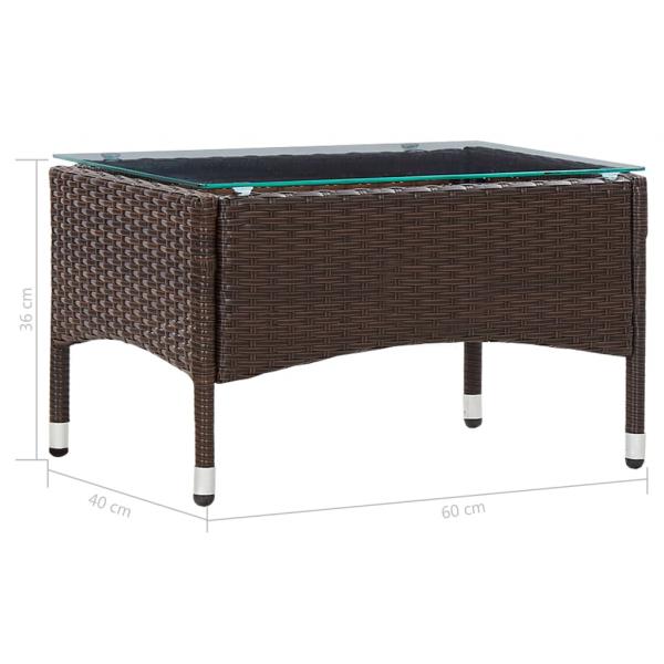 Couchtisch Braun 60x40x36 cm Poly Rattan