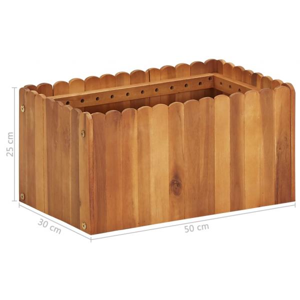 Garten-Hochbeet 50 x 30 x 25 cm Massivholz Akazie